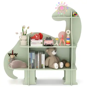 Dinosaur Kids Bookshelf Toy Storage Organizer Montessori Book Shelf