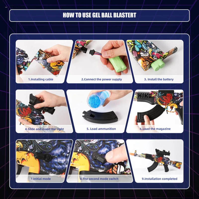 M4A1 AK Motorized Hydrogel Impact Gun Toy Manual And Electric With 20000 Beads Fighting Outdoor Games For Kids Adults Christmas