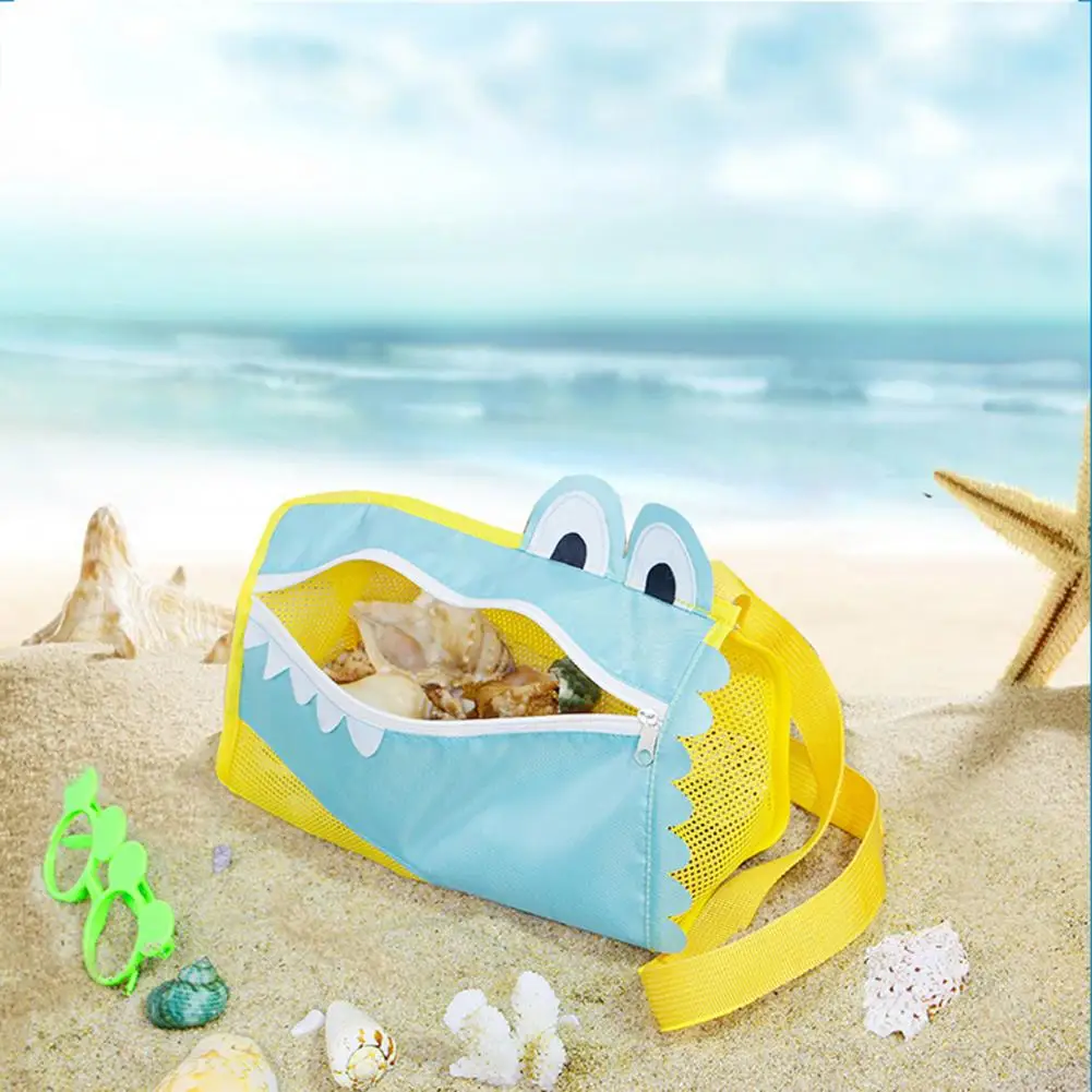 Eco-friendly Children Sand Away Adjustable Shoulder Strap Foldable Beach Toy Bag Sea Shell Collecting Bag