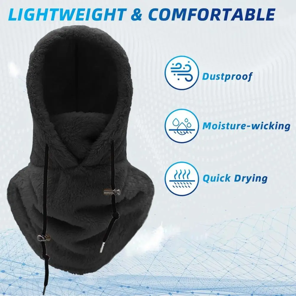 

Ski Hood Face Guard Winter Balaclava With Adjustable Drawstring Cold Weather Windproof Warm Hood Cover Hat Scarf