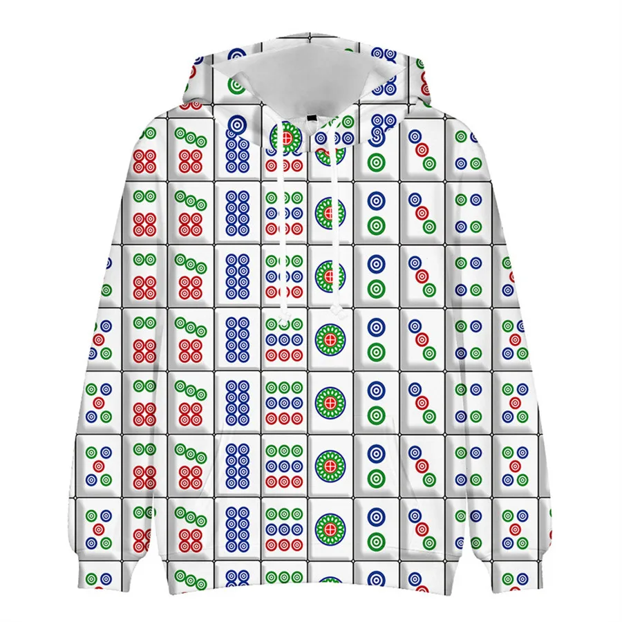 2023 China Mahjong 3D Print Oversized Women/Men Hoodie Sweatshirt Harajuku Streetwear Hip Hop Pullover Hooded Tracksuit Clothes