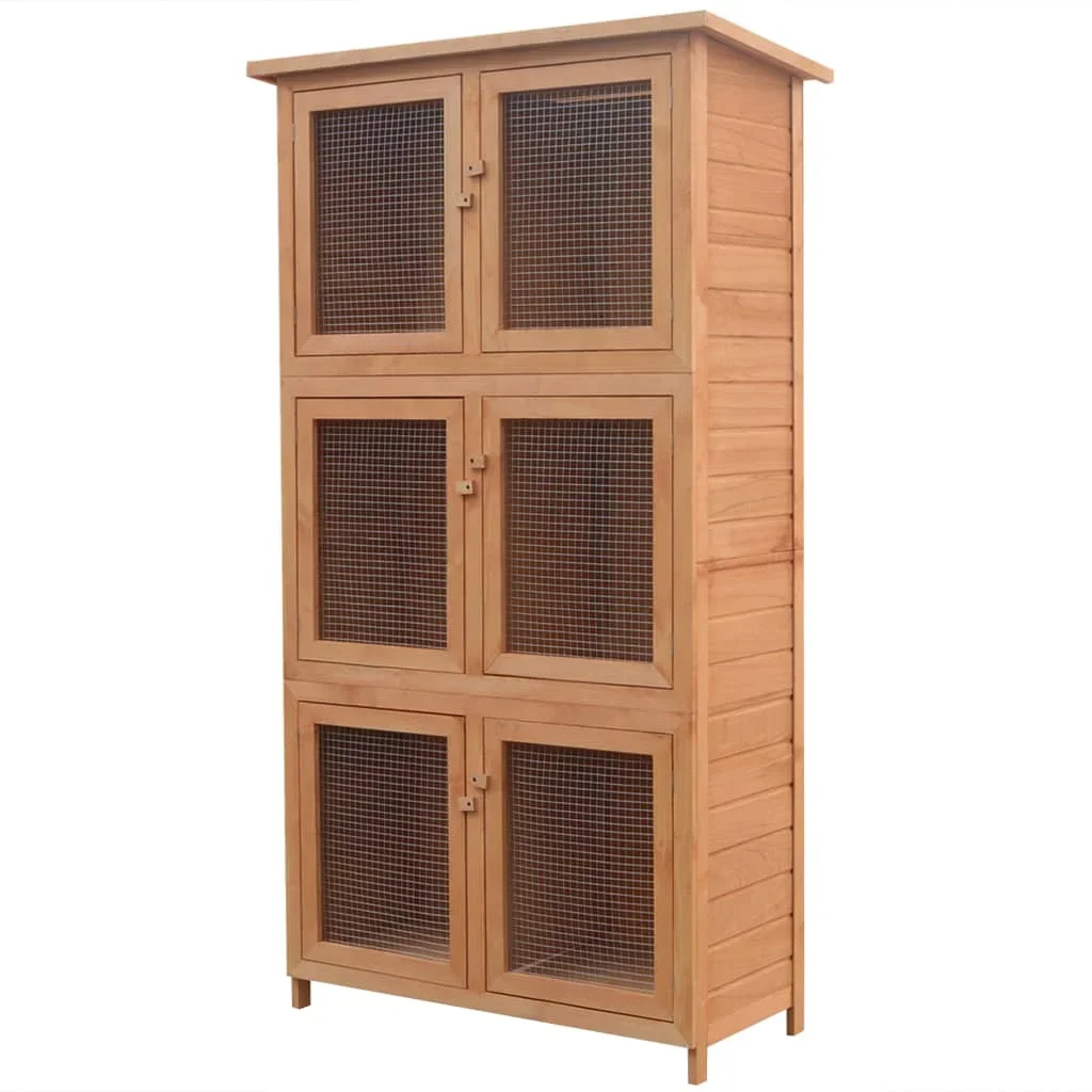 Cage élevage lapins bois 6 logis