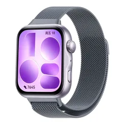 Elegant Metal Milanese Loop Strap - Magnetic Lightweight Bracelet Band - Huawei Fit 4 Pro (Space Gray)