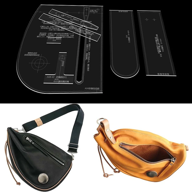 A33R-Sling Bag Acrylic Template,Leather Pattern Acrylic Leather Templates For Capacity Crossbody Backpack