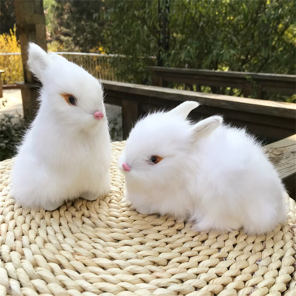 

Cute Animal Easter Bunny Simulation Furry Squatting Rabbit Christmas Birthday Gifts Home Wedding Decoration Kids Plush Toys