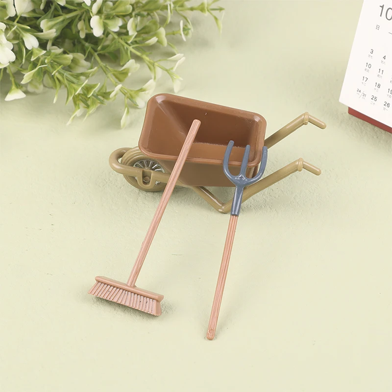1:12 벽돌 밭 정원 농장 장면 도구 세트, DIY 수제 인형 집 미니어처 건설 카트 도구 장식, 어린이 장난감