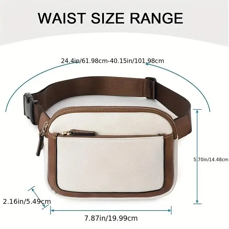 Women's Leather Waist Bag Crossbody Bag Travel Waterproof Waist Bag Sports Wallet Pocket Unisex Bag