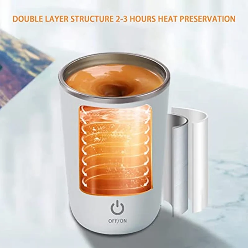 USB Rechargeable Automatic Self Stirring Magnetic Mug Stainless Steel Coffee Milk Mixing Cup Blender Smart Mixer Water Bottle images - 6