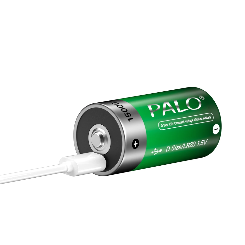 PALO 100% Original 1.5V D Size Rechargeable Battery Type-C USB Charging D R20 LR20 Li-ion Batteries Battery For Heater Gas Stove — view 6