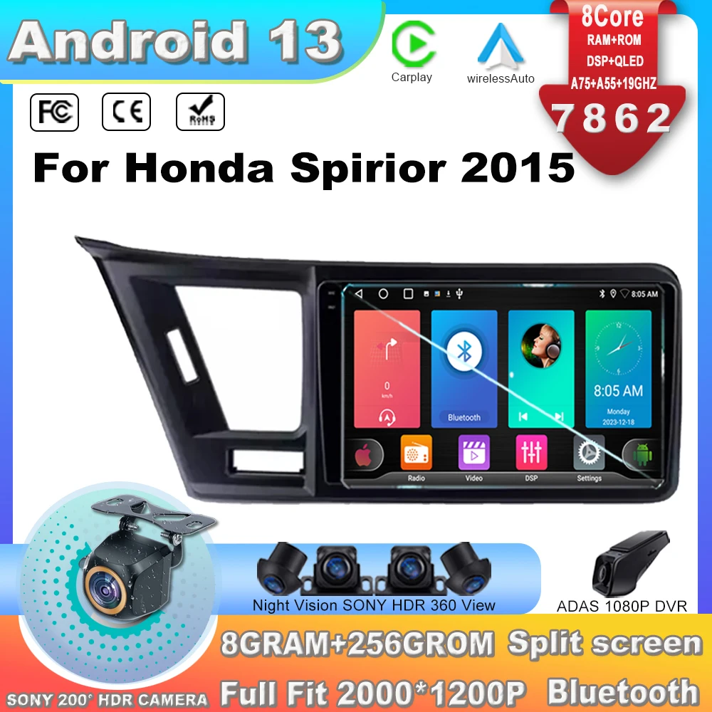 

7862 Android для Honda Spirior 2015, мультимедийный автомобильный монитор, Авторадио, видеоплеер, экран, ТВ, GPS-навигация, стерео радио