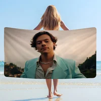 H-Harry S-Styles  Microfiber Printed Beach Towel Mountain Climbing Yoga Beach Swimming Running Absorbent Soft Towel 1