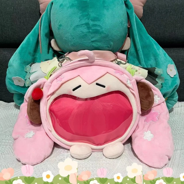 Kawaii Hatsune Miku Plush Shoulder Bag Sakura Miku Cherry Blossoms