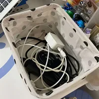 2pcs Cotton And Linen Desktop Storage Box Small Foldable Canvas Storage Basket With Handle Small Fresh Waterproof Storage Basket 4
