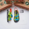 Mini Melissa Summer Children's Sandals Kids Flat Bottom Button Sport Casual Shoes Boys Girls Printed Contrast Roman Beach Shoes 5