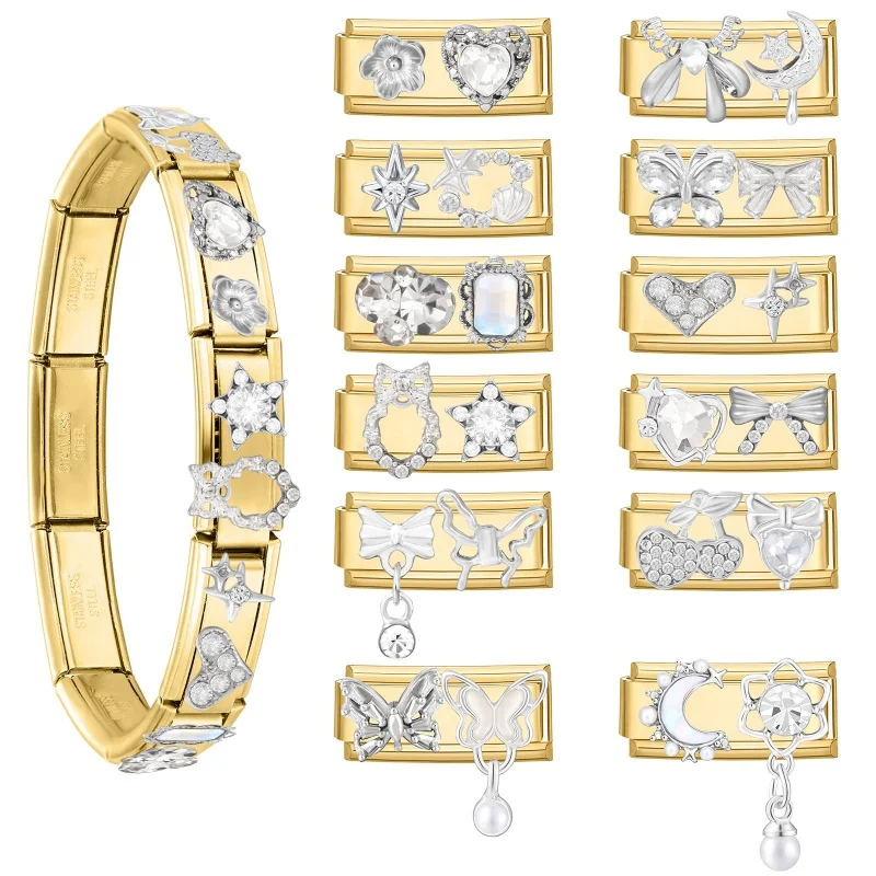 Gold 3D Flower Star Bracelet Size 1 Material Steel Package Includes a pc