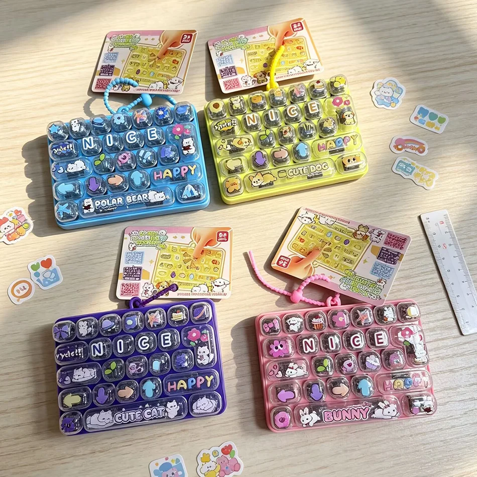 Portable Fidget Keyboard Toy with Cute Cartoon Animal Designs, 26 Keys