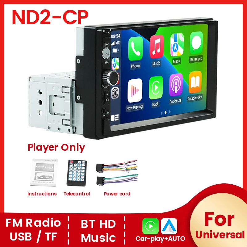 7inch Carplay Android Auto 1Din Car RadioMultimedia MP5 Player Car Stereo Bluetooth USB TF FM AUX For Toyota Honda Car Radio
