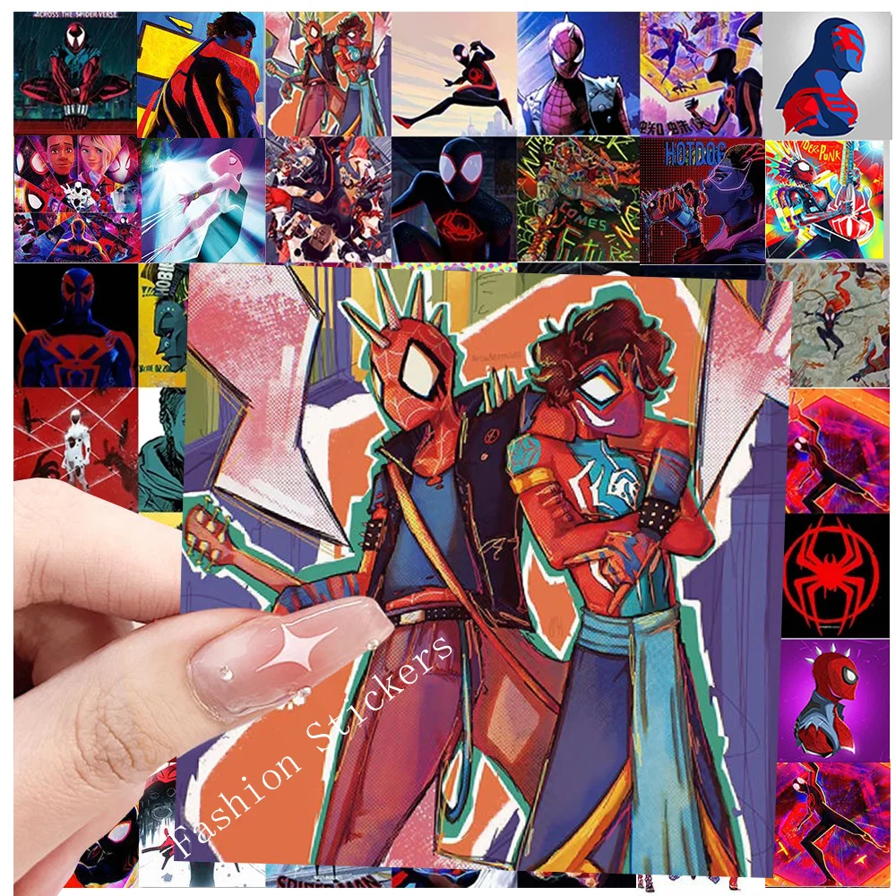 10/20/40/80pcs Disney Marvel Spiderman: Across the Spider-Verse Stickers for Kids Cool Anime Decals Toy Laptop Phone Car Sticker