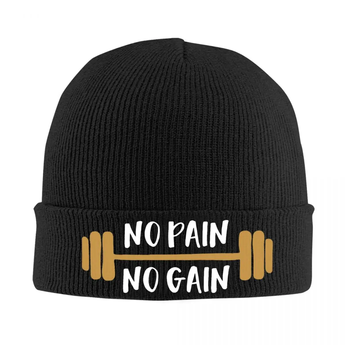 

No Pain No Gain Knitted Bonnet Caps Fashion Keep Warm Hats
