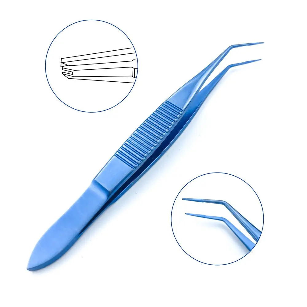 

Ophthalmic Toothed Forceps Tweezers Titanium Forceps 102mm ophthalmic surgical instrument