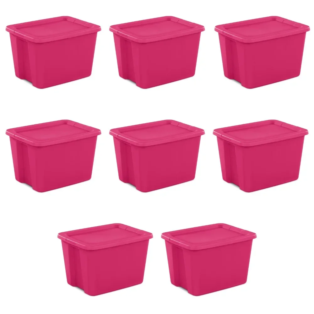 

Organizers for Room Set of 8 Organizer Box 18 Gallon Tote Box Plastic Boxes for Bedroom Free Shipping Fuchsia Burst Storage Home