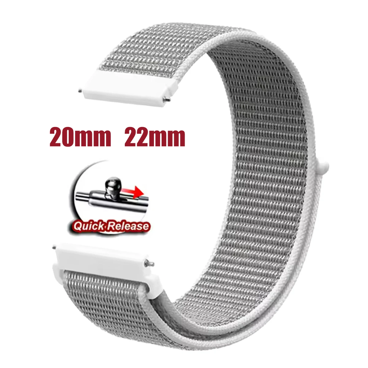 Braided Nylon Loop Watch Band Strap - Adjustable 20mm 22mm Replacement Wristband