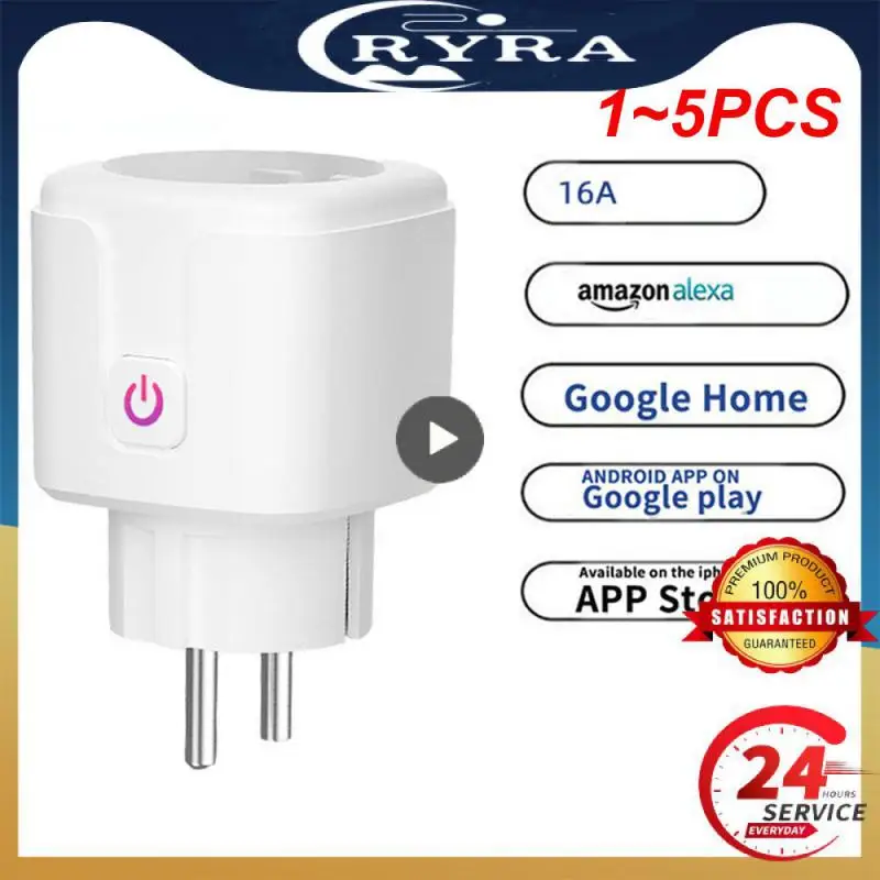 

1~5PCS Smart WiFi Plug Adaptor 16A Remote Voice Control Power Monitor Socket Outlet Timing Function work with Alexa Home