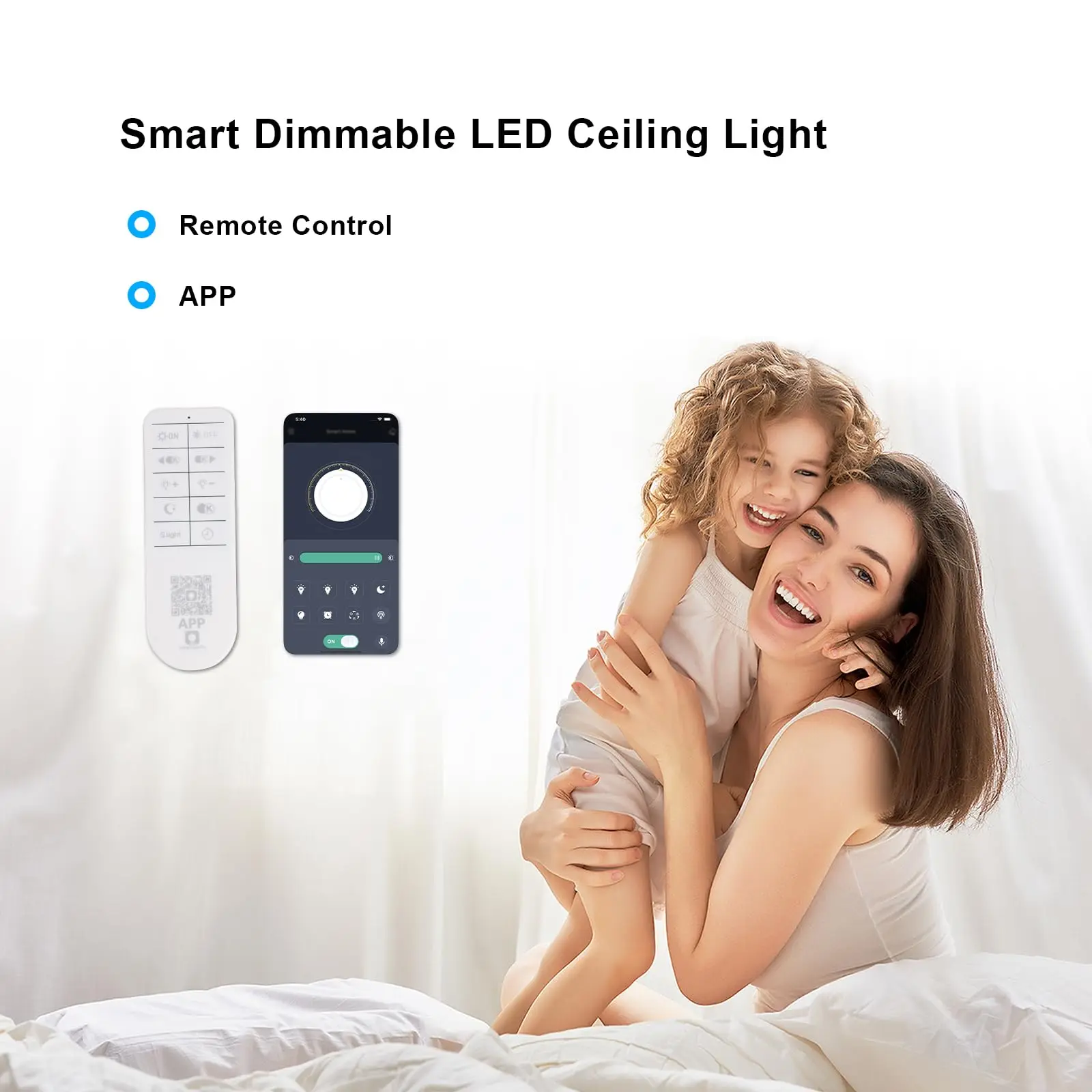 Dimmable Ceiling Light,White 5-Petals Flower Design Flush Mount Ceiling Lights Fixture,3000K-6500K LED Acrylic with APP/Remote