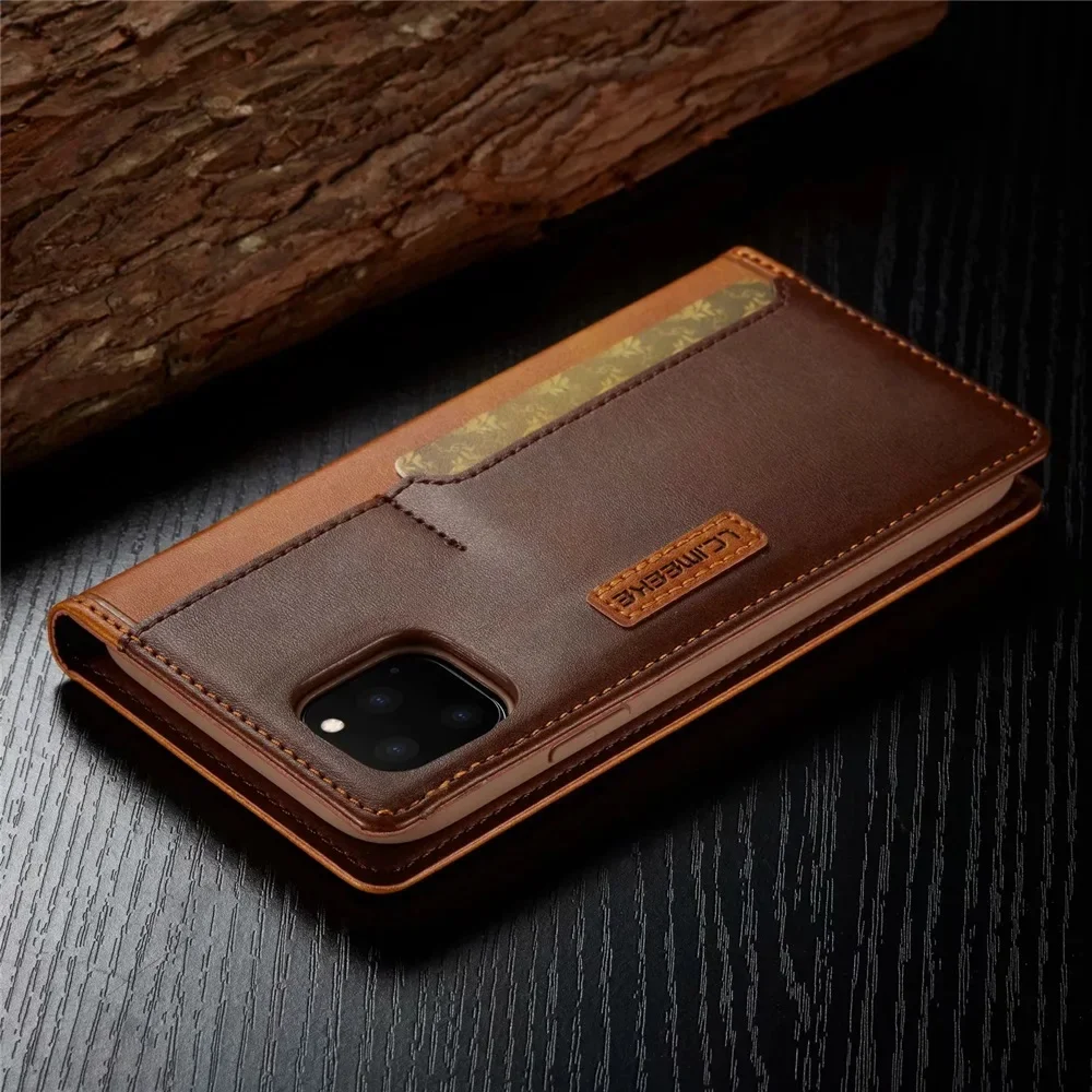 Leather Flip Cover For iPhone 15 14 13 12 11 Pro Max Mini XS Max X XR 8 7 6s 6 Plus SE Case Magnetic Sim Card Slots