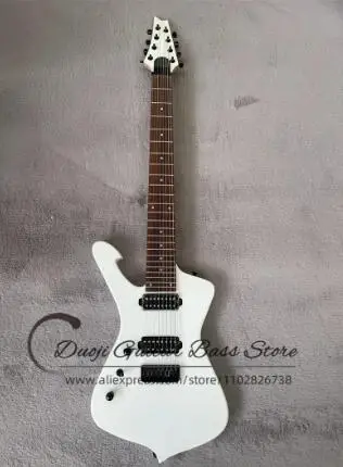 8 Strings Left Hand Electric Guitar Iceman White Body Rose