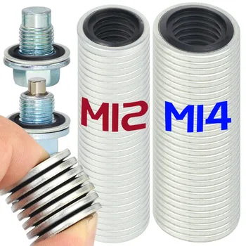 Car Oil Drain Plug Sealing Gasket Universal M12 M14 Galvanized Nitrile Rubber Washer for Car Engine Systems Leakage Protection 1