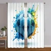 2pcs, Curtain Set Football Club Fabric (without rod) Outdoor Decorations Ldeal for Bedroom & Living Room, Semi-Sheer Polyester 1