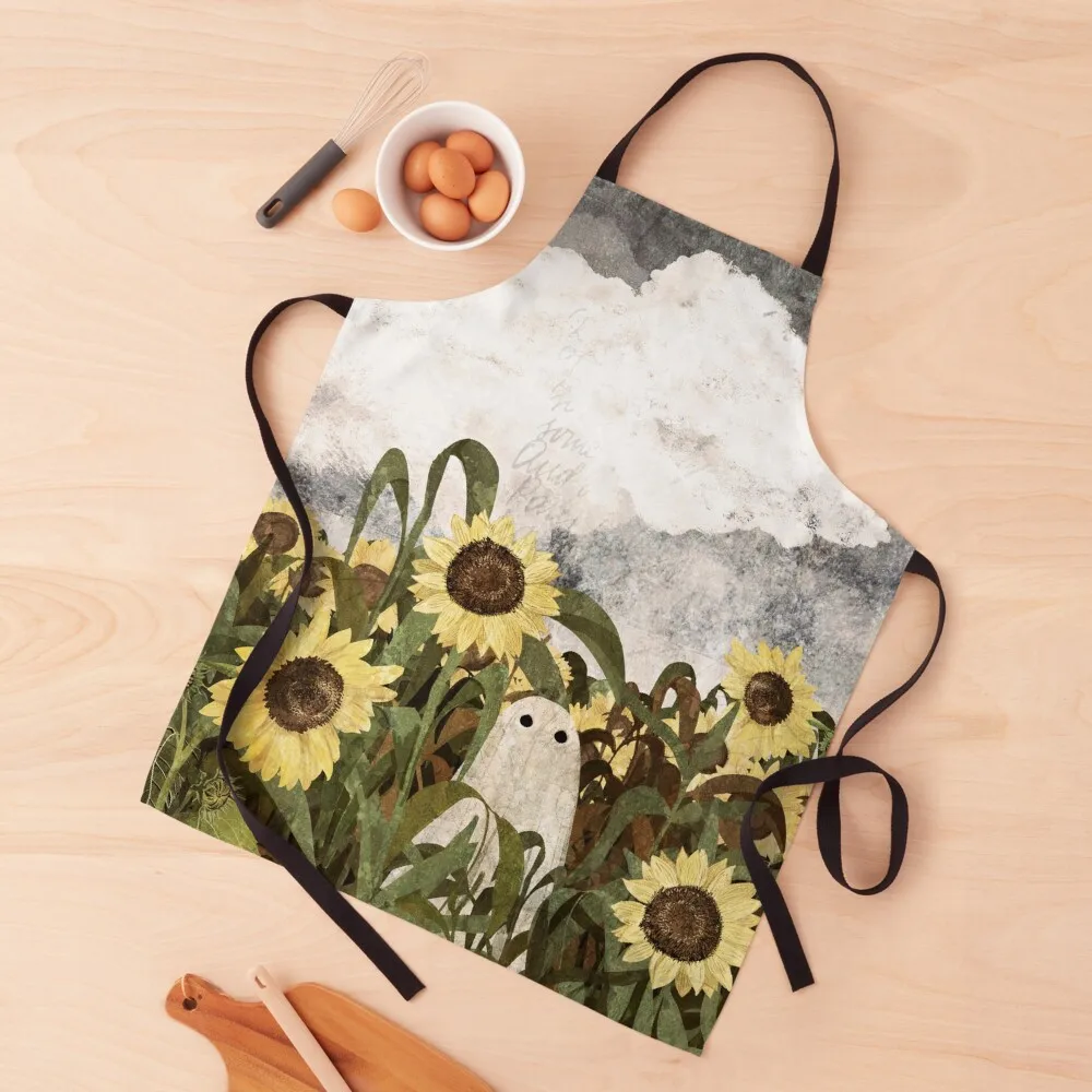 

There's A Ghost in the Sunflower Field Again... Apron Kitchen on the wall Hairdressing for women halloween Apron