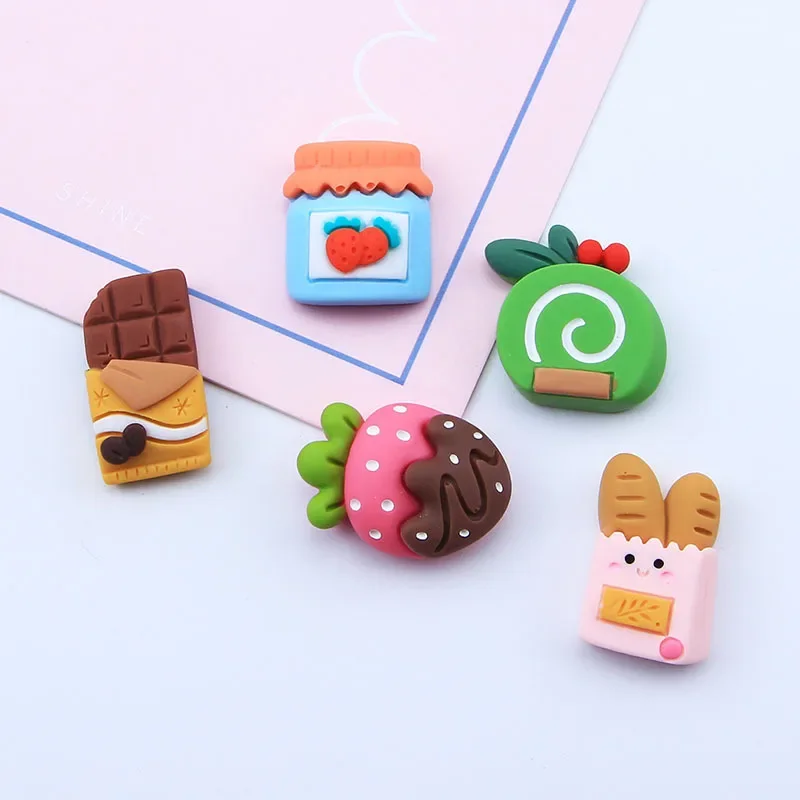 

5 Pcs Resin Simulation Biscuits Chocolate Jam DIY Creamy Glue Mobile Phone Shell Head Jewelry Doll House Props