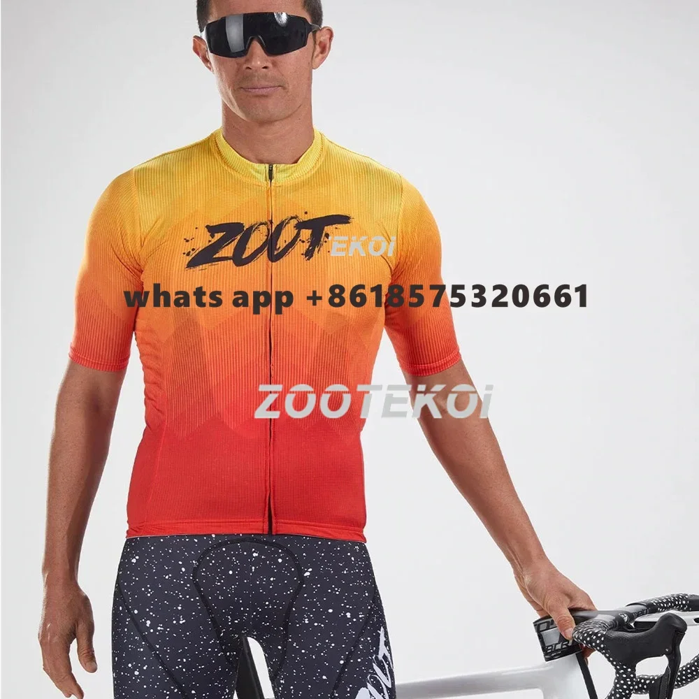 ZOOTEKOI Men Short Sleeve Cycling Jersey suit Shirt MTB Quick Dry Breathable Summer Triathlon set Maillot Ciclismo Hombre