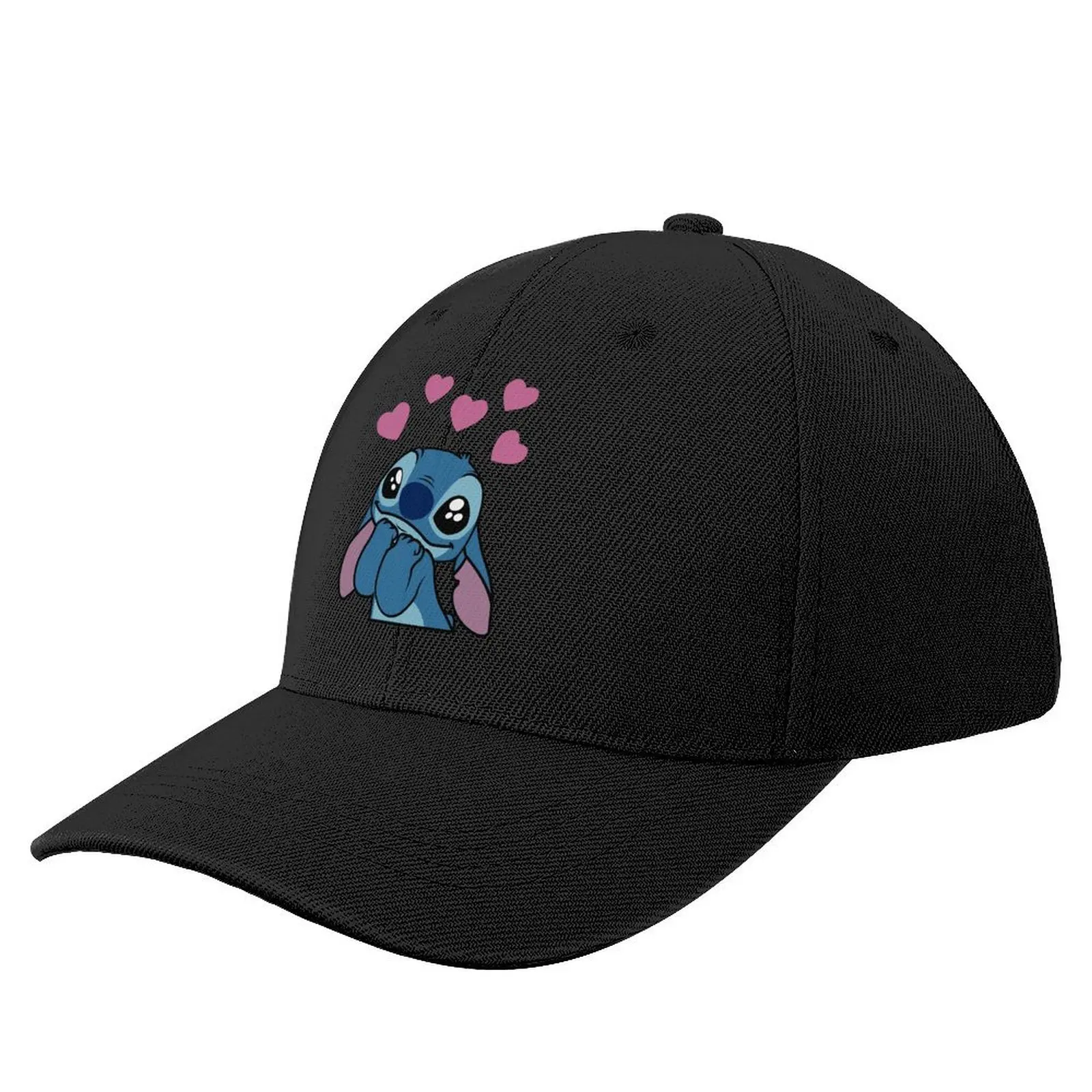 

Disney Anime Cartoon Stitch Baseball Caps Dad Hats Womens Cartoon Peaked Cap Mens Black Sports Cap Black Adjustable Hat
