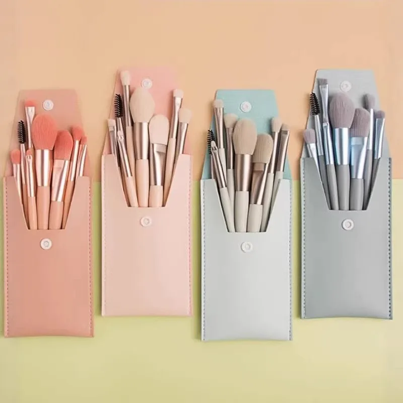 8Pcs 미니 마카롱 소프트 메이크업 브러쉬 세트, 블러쉬 아이섀도우용 휴대용..