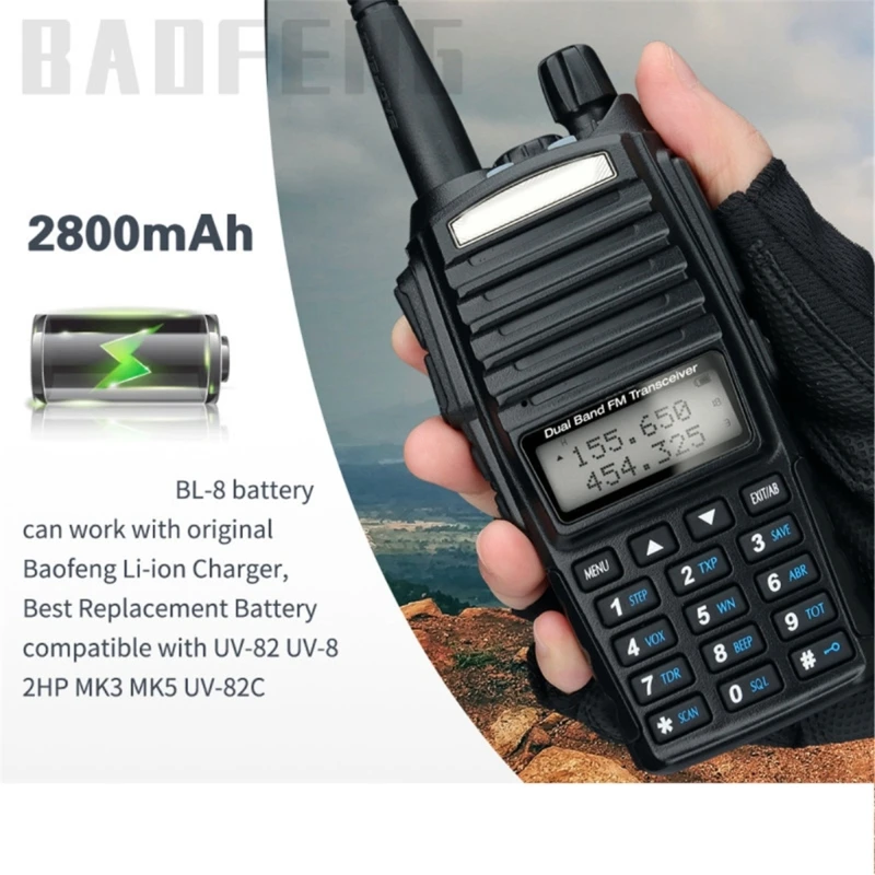 

DC7.4V 2800mAh Lithiums For UV-82HP UV82 UV-8D UV-89 Radio Pack Two Way Radio Accessory