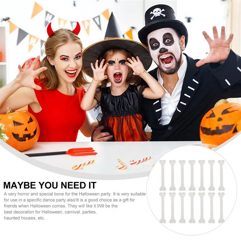 36Pcs Plastic Bones Graveyard Ground Decoration Bone Accessories Costume Bones for Halloween Dress Small Plastic