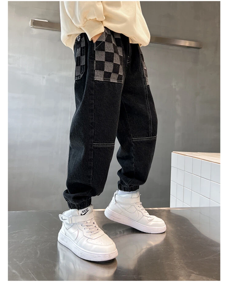 2022 Kids Boys Jeans Fashion Clothes Plus Velvet pants Denim Clothing