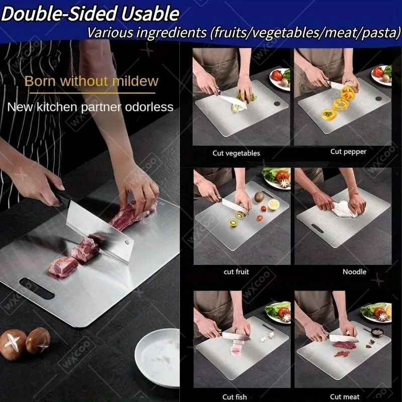 Stainless steel cutting board anti-slip size chart small medium large