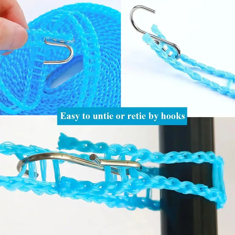 Clothing Drying Rope Outdoor Nylon Non-Slip Laundry Line 5/10 Meter Long Windproof