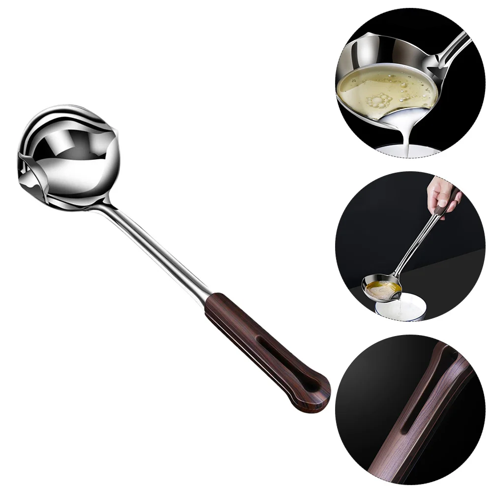 

1 Pc Multipurpose Soup Ladle Stainless Steel Kitchen Colander Spoon (Coffee)