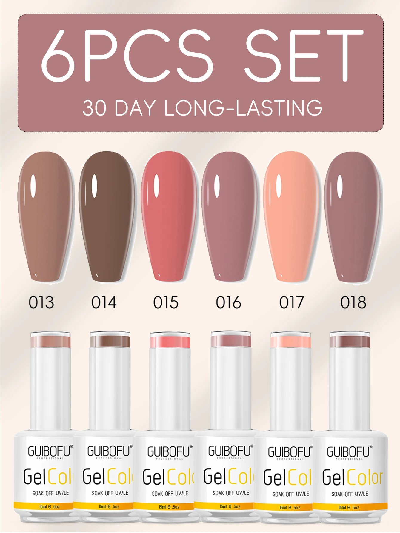 6Pcs/Set 15ml Large Capacity Nail Gel Polish, 120 Colors Optional