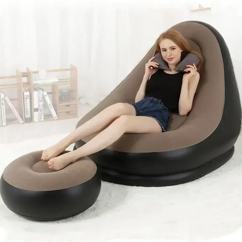 

Inflatable Portable Sofa Folding Lazy Bean Bag Sofas Chair Pouf Puff Couch Tatami Living Room Footstool Inflatable Bed Set