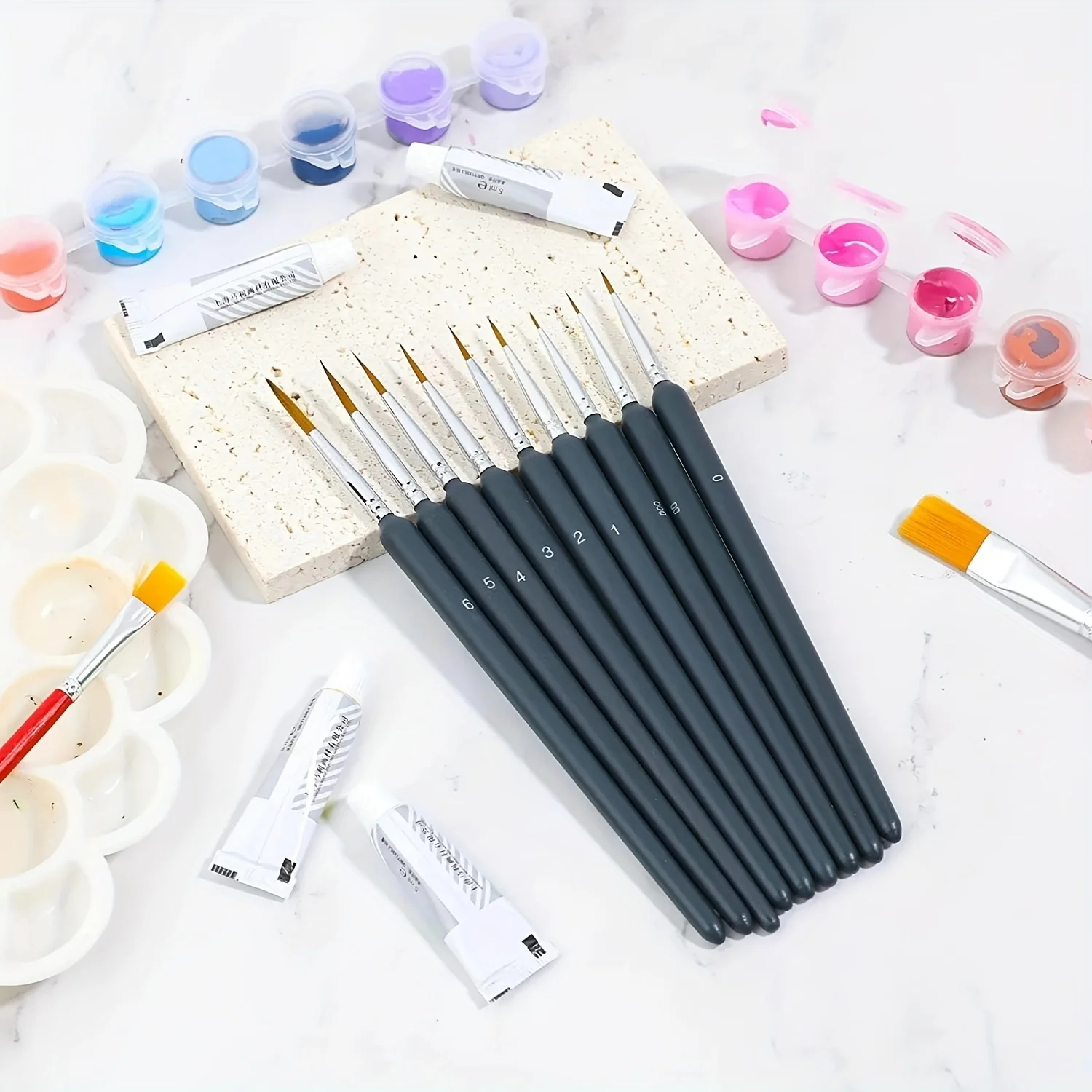 11pcs Miniature Paint Brushes Set Fine Detail Paint Brush Fine Mini Artist Brush For Watercolor Painting Acrylic Face Paint 3