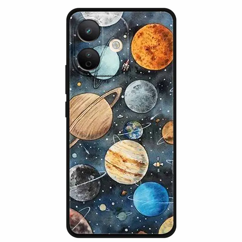 Vibrant Painted Silicone Soft Back Cover - Black TPU Coque