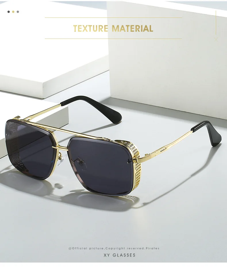 Rectangle Sunglasses For Men And Women With Gradient Lenses_voghion.com