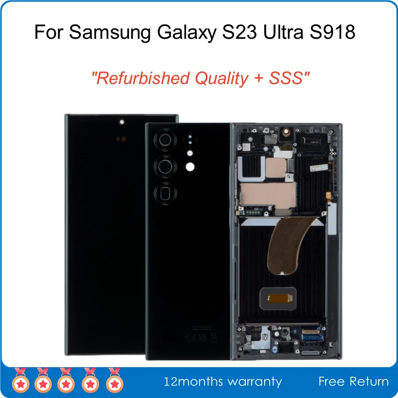 

Super Grade Refurbished Original Screen For Samsung Galaxy S23 Ultra S918 LCD Display Touch Digitizer Replacement with Frame