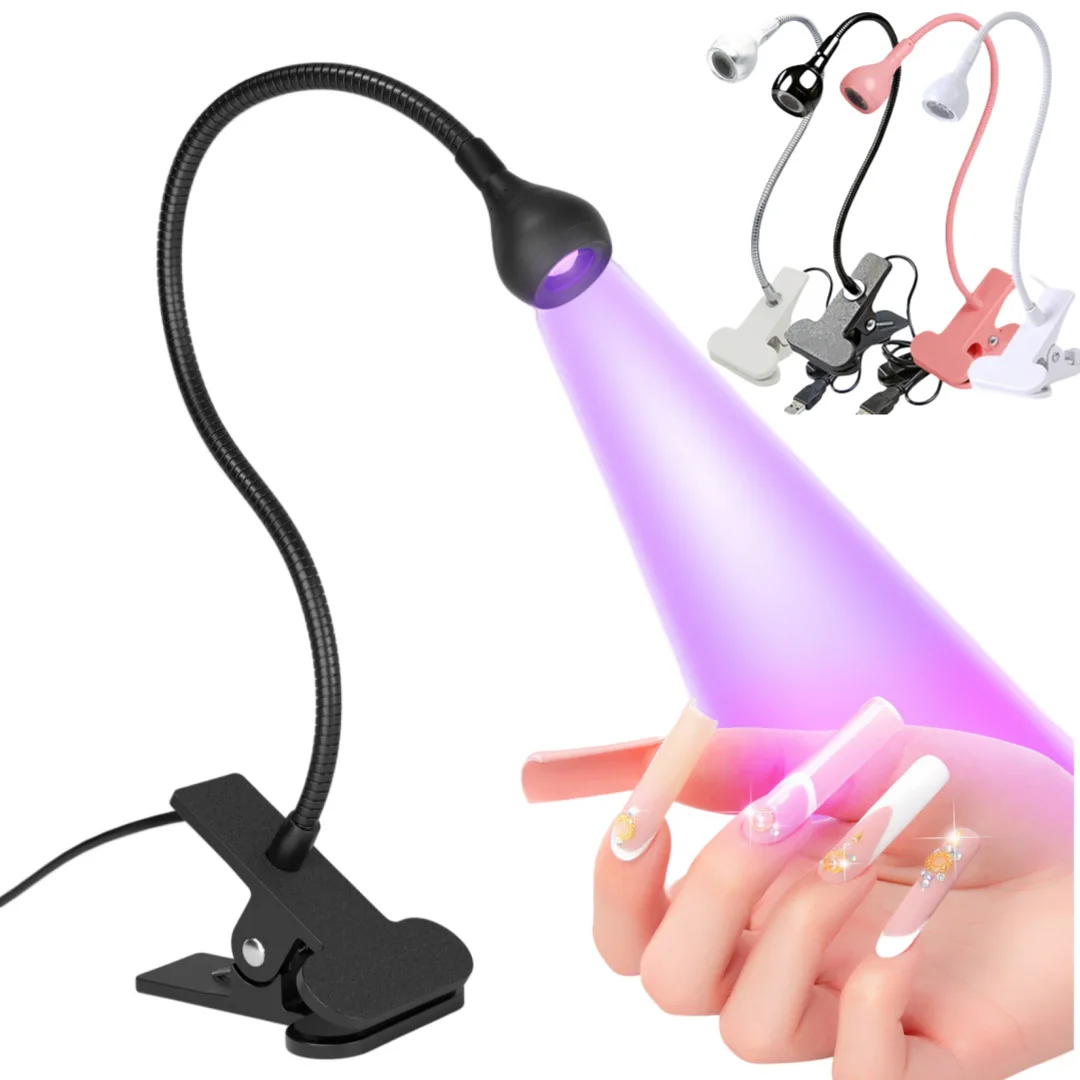 UV LED Nail Drying Lamp Nail Curing Light 395nm Wavelength Clip-on Desk Mini USB For Gel Nails ongle Manicure Salon Tools
